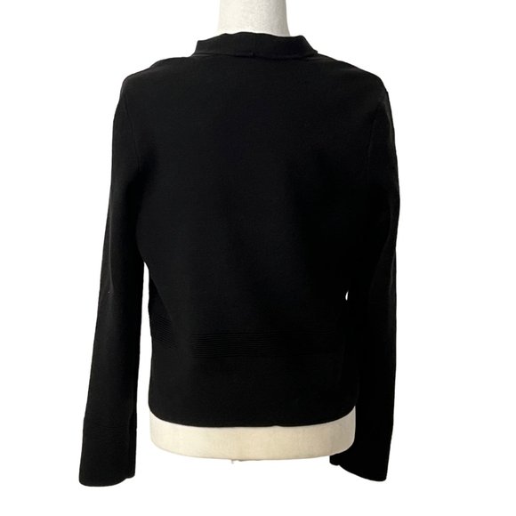 Chico's Women's Sweater Cardigan Single Button Black Rayon Blend Size Medium - Picture 2 of 8